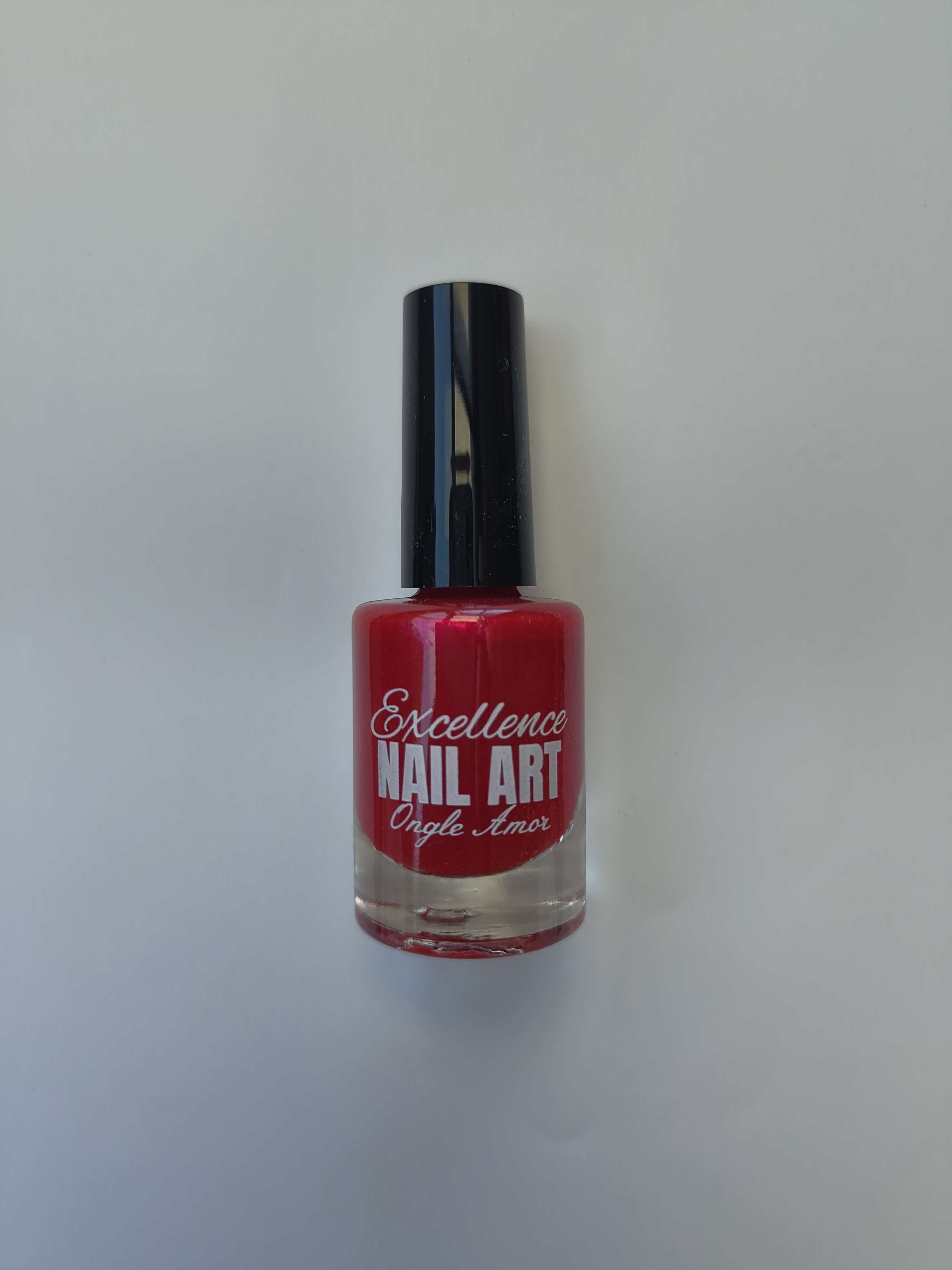 Vernis Stamping - Rouge Cerise Pailleté - Excellence Nail Art